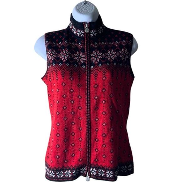 Neve Designs Sleeveless Sweater Womens S Nordic Fair Isle Full Zip Artsy Femine - Picture 3 of 6